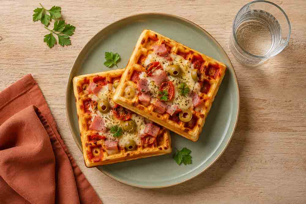 Gaufres façon pizza