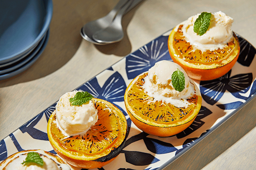 Oranges grillées à la cardamome