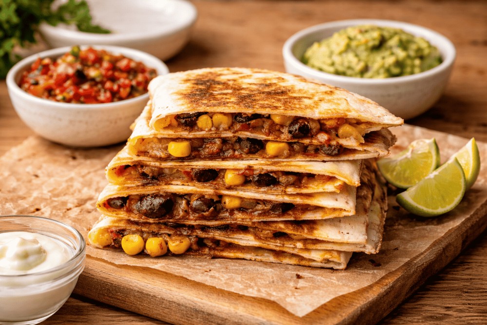 Quesadillas généreuses aux haricots noirs