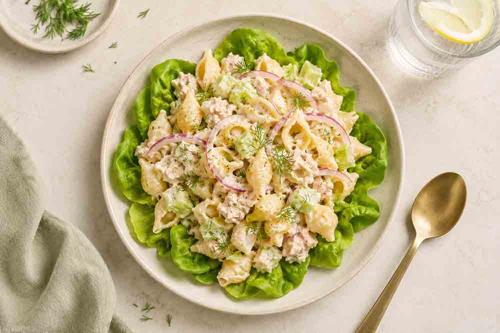 Salade de pâtes au saumon et à l’aneth