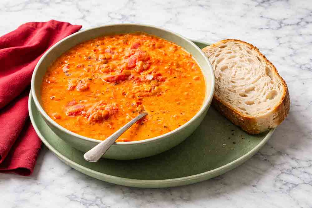 Soupe de lentilles et de tomates