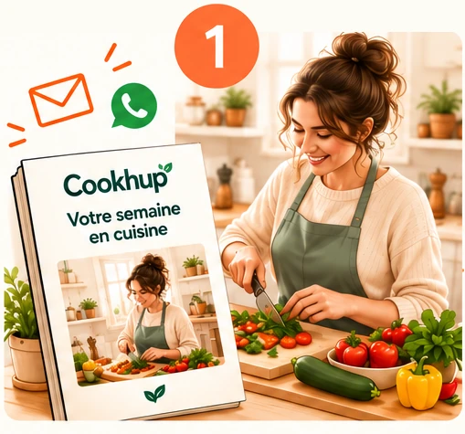 Étape 1 : le journal Cookhup « Votre semaine en cuisine », reçu par email